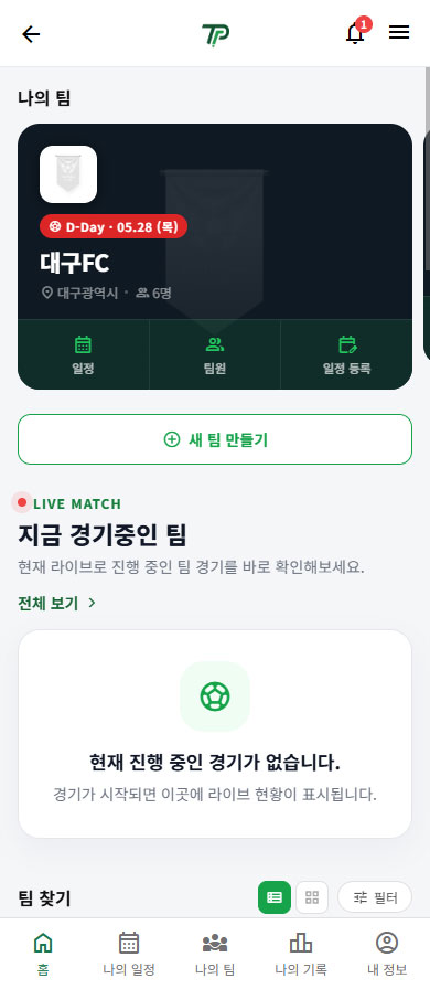 팀플 메인화면
